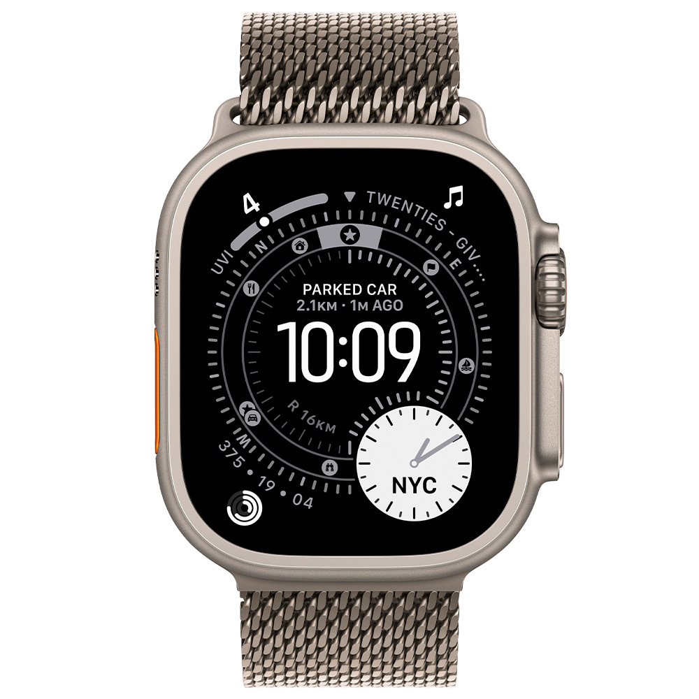 Ceas inteligent Apple Watch Ultra 3 GPS + Cellular 49mm Natural Titanium Case with Light Blue Alpine Loop - Small photo 2