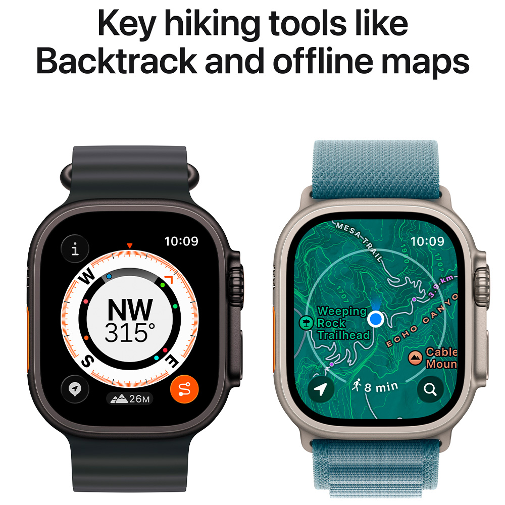 Ceas inteligent Apple Watch Ultra 3 GPS + Cellular 49mm Natural Titanium Case with Light Blue Alpine Loop - Small photo 5