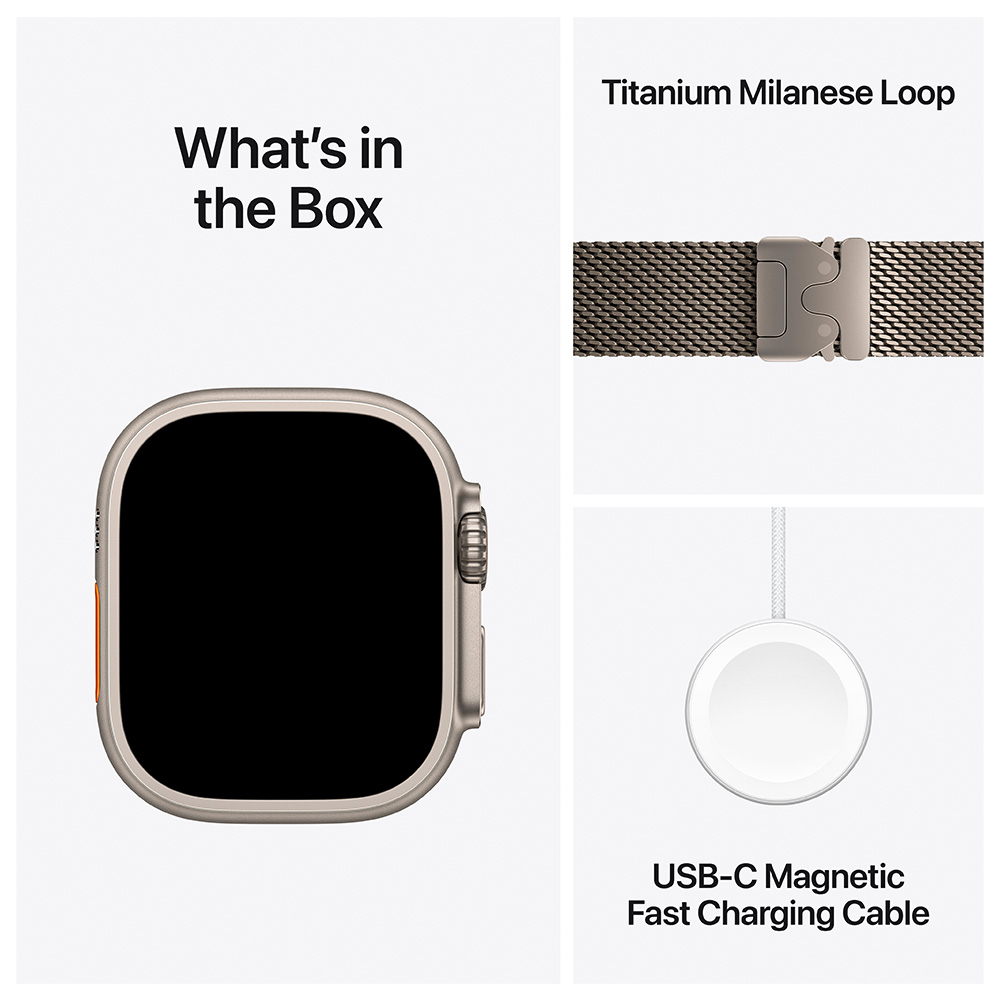 Ceas inteligent Apple Watch Ultra 3 GPS + Cellular 49mm Natural Titanium Case with Light Blue Alpine Loop - Small photo 7