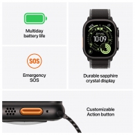 Ceas inteligent Apple Watch Ultra 3 GPS + Cellular 49mm Black Titanium Case with Black Alpine Loop - Small thumbnav 3