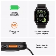 Смарт часы Apple Watch Ultra 3 GPS + Cellular 49mm Black Titanium Case with Black Titanium Milanese Loop - Small thumbnav 3