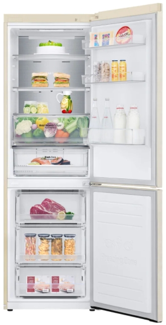 Frigider cu doua usi LG GA-B459MEQM / 374 l / 186 cm / A++ / Bej photo 4