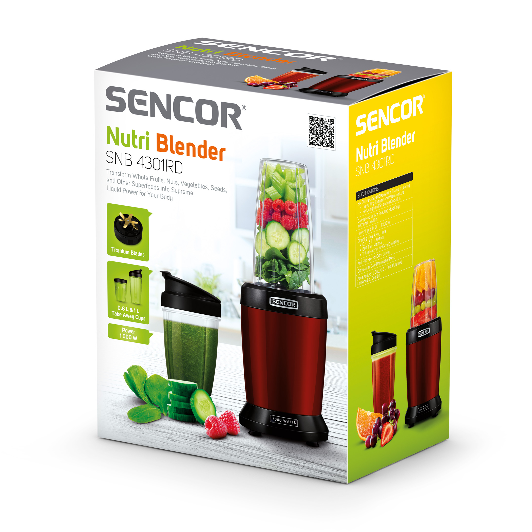 Blender pentru smoothie Smoothie Sencor SNB 4301RD Rosu / viteze / ml photo 7