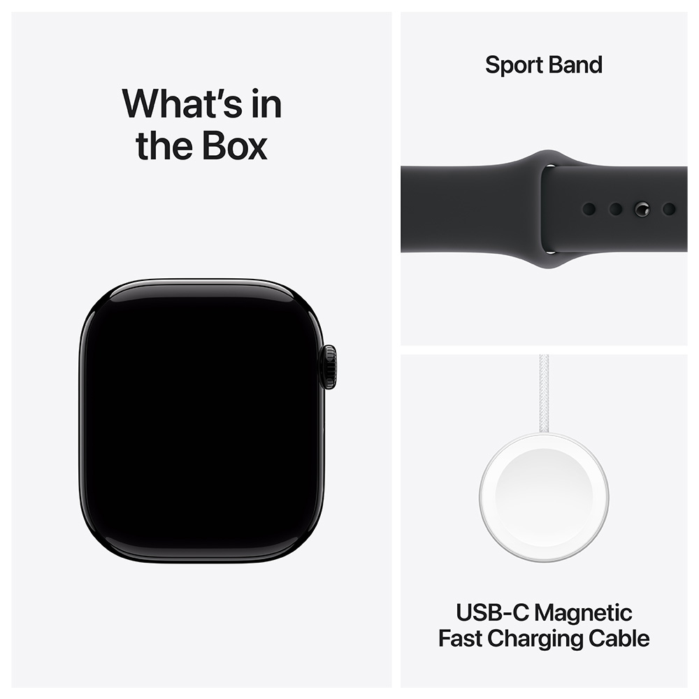 Смарт часы Apple Watch Series 11 GPS 42mm Jet Black Aluminium Case with Black Sport Band - M/L photo 8