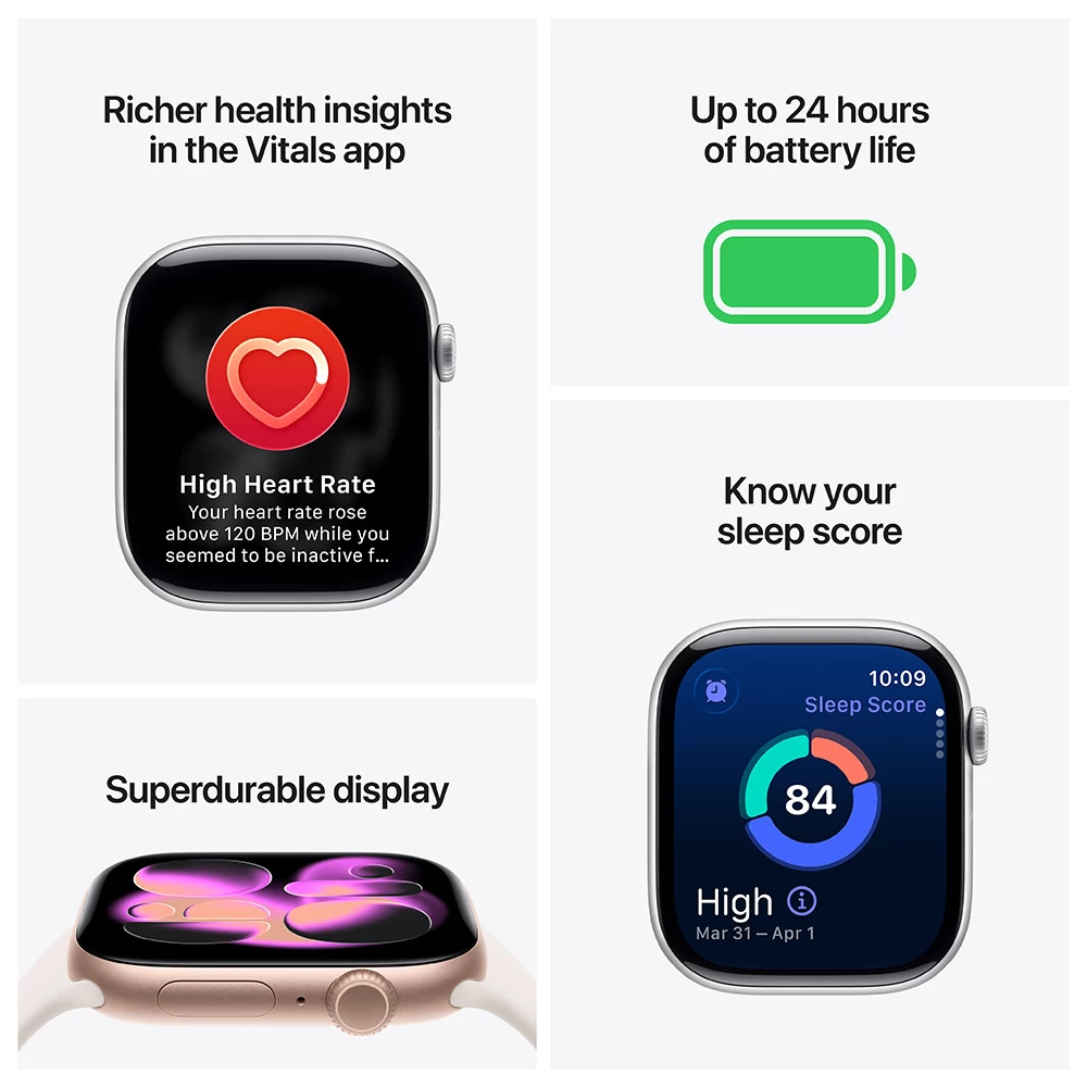 Ceas inteligent Apple Watch Series 11 GPS 42mm Silver Aluminium Case with Purple Fog Sport Band - M/L photo 3