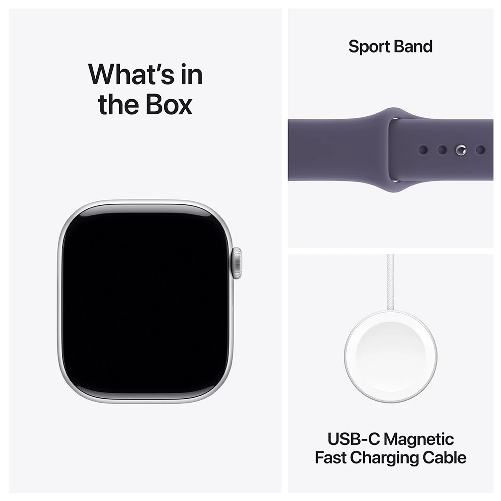 Ceas inteligent Apple Watch Series 11 GPS 46mm Silver Aluminium Case with Purple Fog Sport Band - M/L photo 8