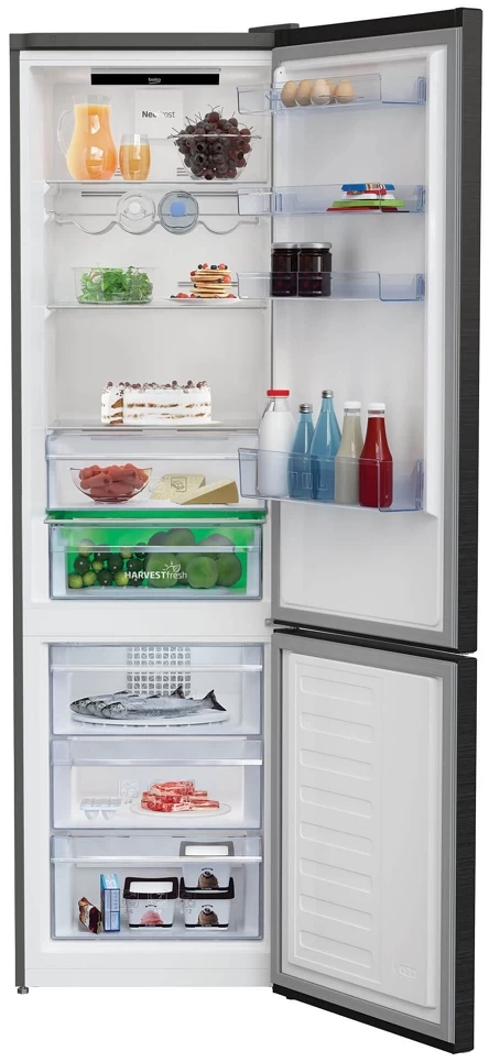 Холодильник двухдверный Beko RCNA406E40ZXBRN / 362 л / 202.5 см / E / Нержавеющая сталь photo 2