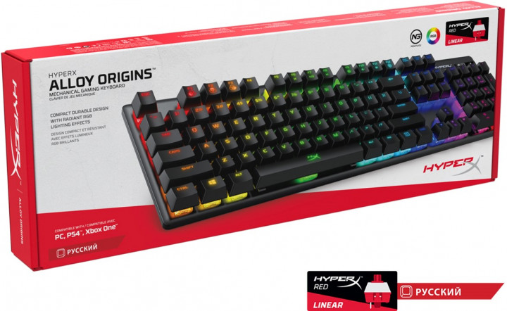 Клавиатура проводная  HyperX Alloy Origins Black (HX-KB6RDX-RU)HyperX Red keys / Механическая photo 6
