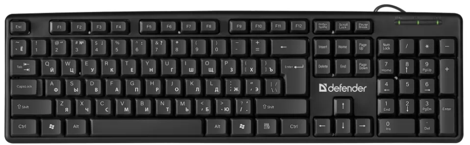 Клавиатура проводная Defender Element HB520 Black PS/2 / Мембранная photo 1