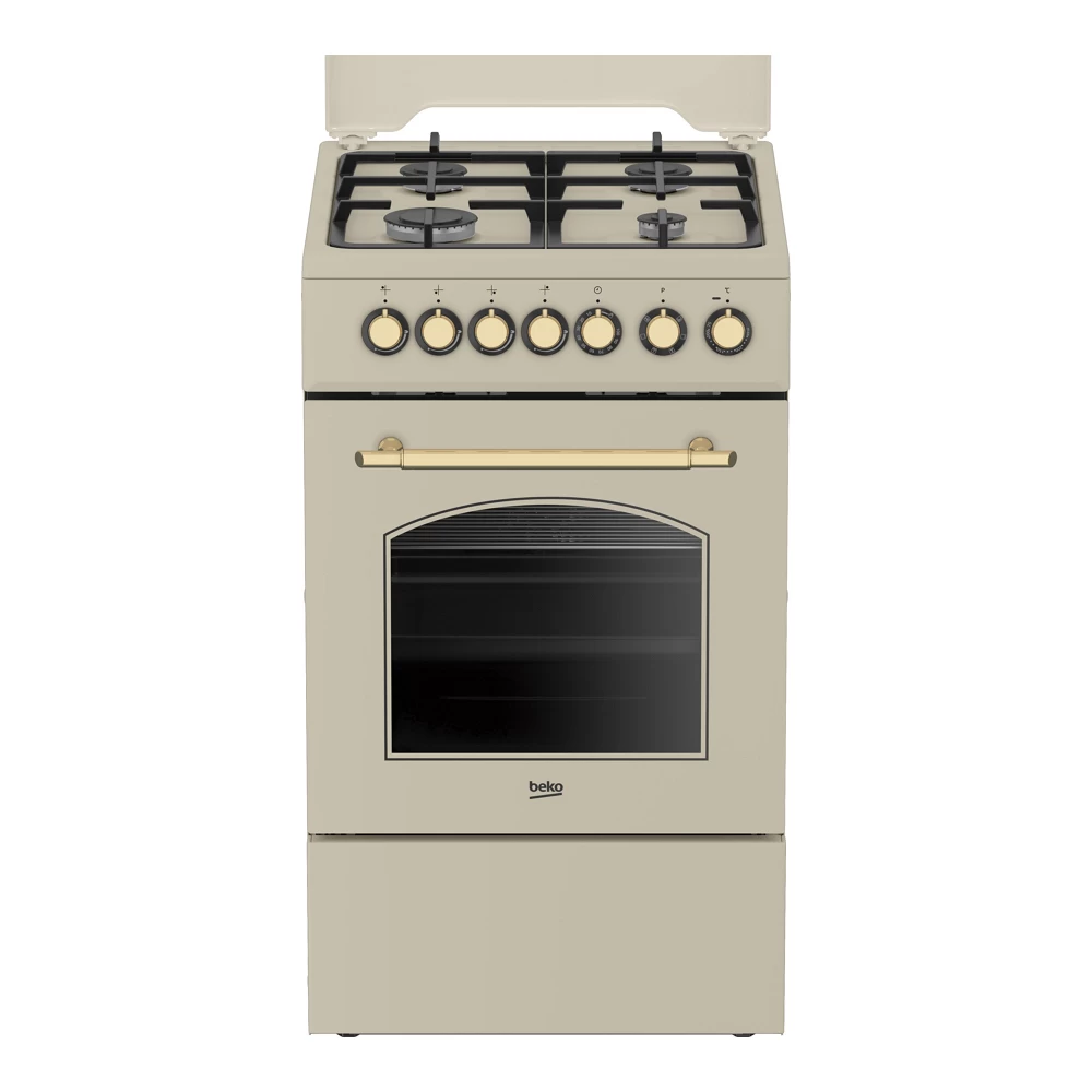 Газовая плита Beko FSE52135DCRSN / 4 конфорок / 50 см / Бежевый photo 1