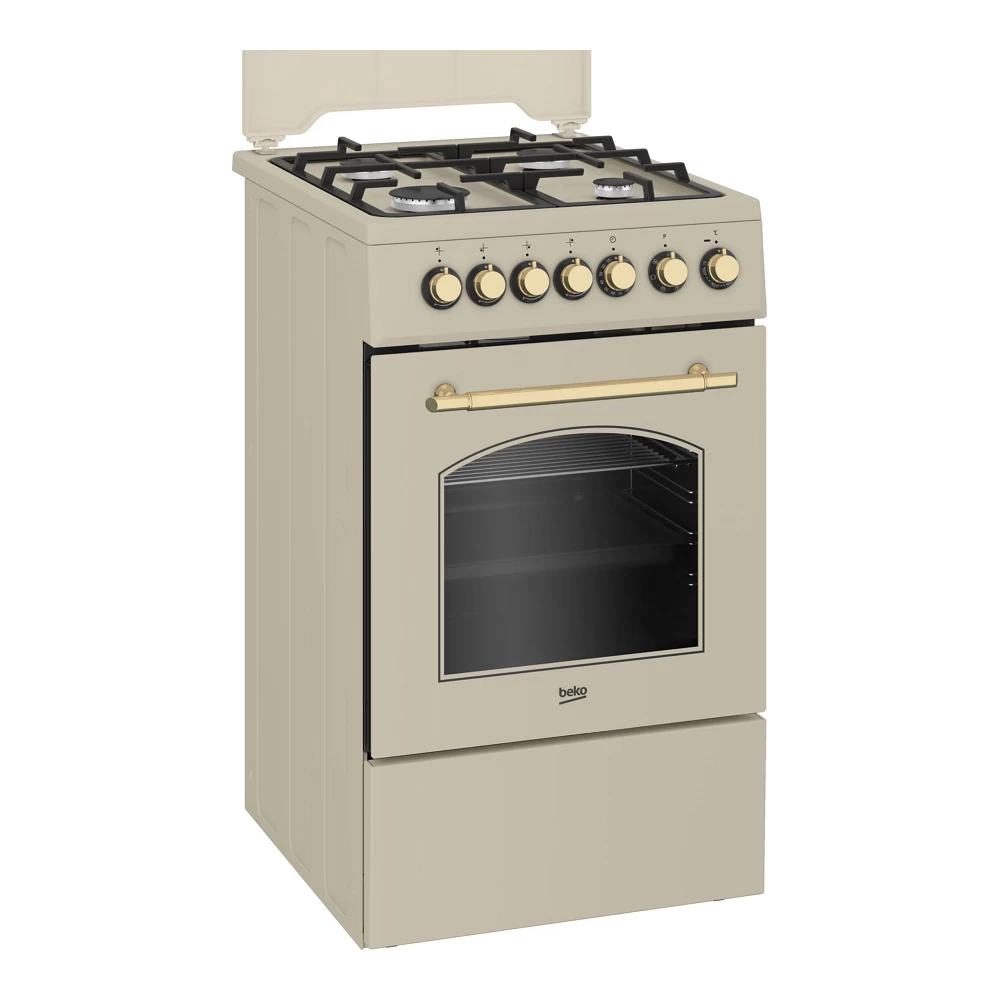 Газовая плита Beko FSE52135DCRSN / 4 конфорок / 50 см / Бежевый photo 2