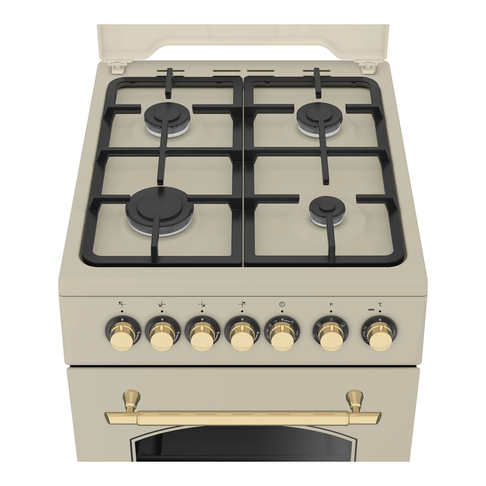 Газовая плита Beko FSE52135DCRSN / 4 конфорок / 50 см / Бежевый photo 4