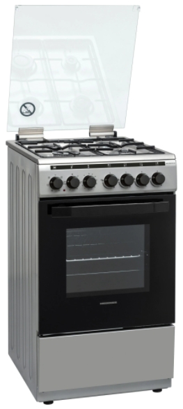 Газовая плита Heinner HFSC-V60LITGC-SS / 4 конфорок / 50 см / Нержавеющая сталь photo 4