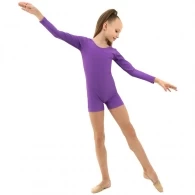 Купальник гимнастический с шортами длинный рукав Grace Dance Gymnastic leotard long sleeve with shorts thumbnav 3