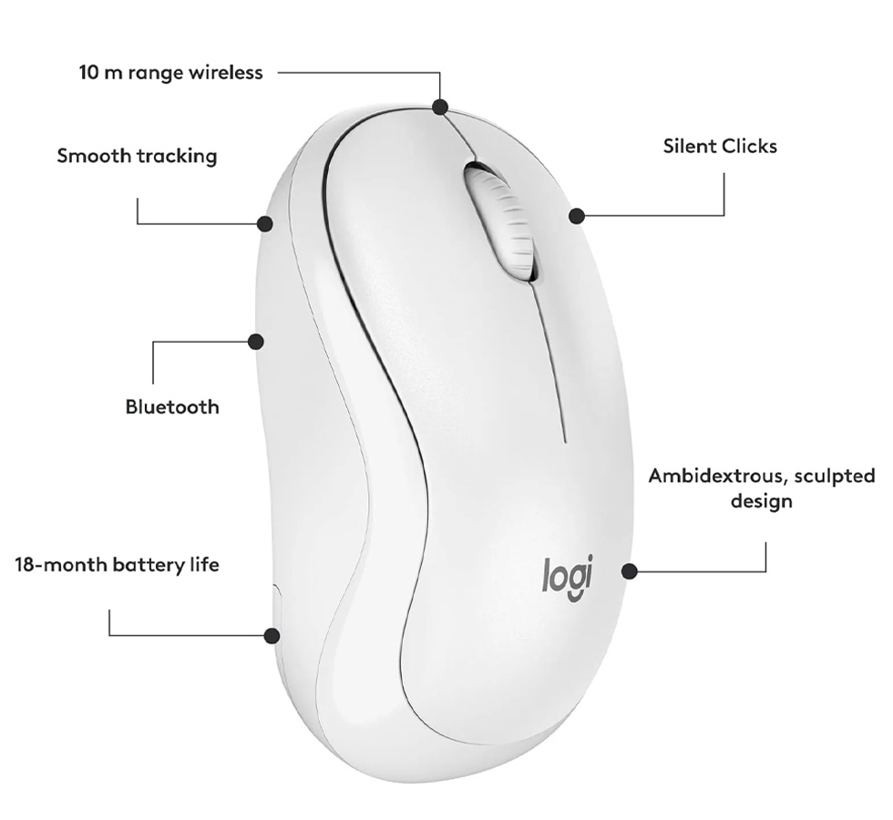 Беспроводная мышь Logitech M240 White Белый / Оптическая / Белый photo 3