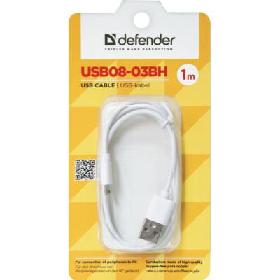 Кабель USB-A - Micro USB Defender USB08-03BH 1m white 1 /1м /Белый photo 1 Кабель USB-A - Micro USB Defender USB08-03BH 1m white 1 /1м /Белый photo 1