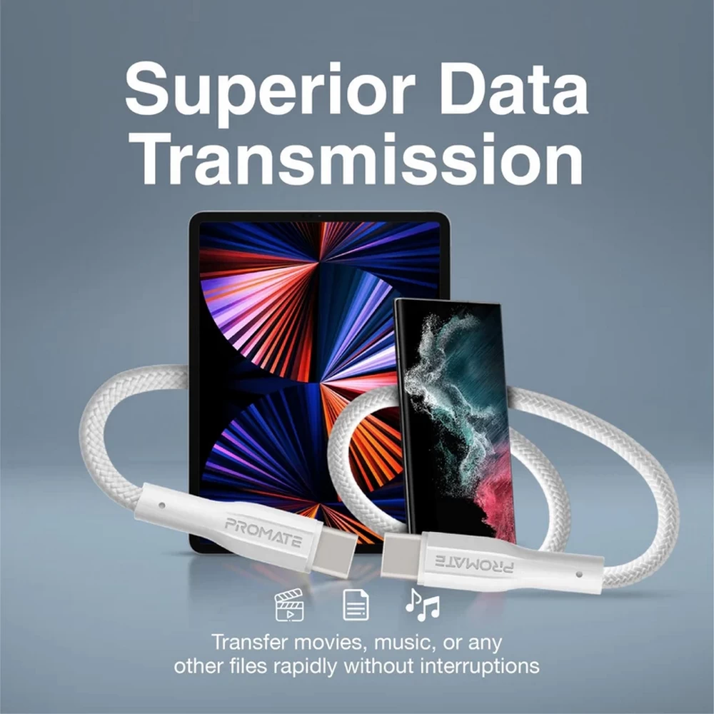 Кабель USB Type-C - USB Type-C Promate XCordCCWhite 1 /1м /Белый photo 3