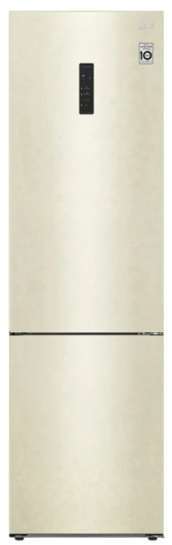 Холодильник двухдверный LG GAB509CETL / 384 л / 203 см / A+ / Бежевый photo 1