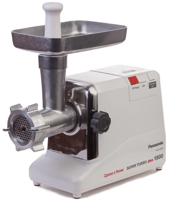 Tocator carne cu cilindru rotativ Panasonic MK-G1800PWTQ, 1.8 kg/min, 1800 W, Alb photo 1