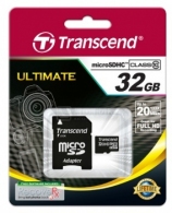 Карта памяти MicroSD+ SD adapter Transcend  TS32GUSDU1 Class10 32GB +adapter thumbnav 1
