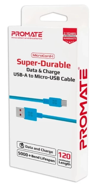 Кабель USB-A - Micro USB Promate MicroCord-1 1.2 /1.2м /Cиний photo 2