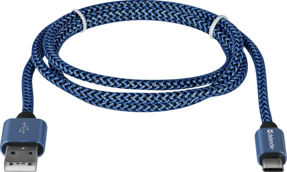 Cablu USB-A - USB Type-C Defender USB09-03T PRO 1 /1m /Albastru photo 2