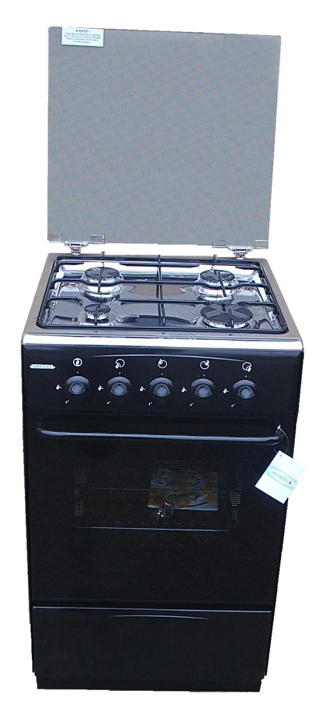 Plita de gaz Metalica F4 Negru M / 4 arzatoare / 50 cm / Negru photo 1 Plita de gaz Metalica F4 Negru M / 4 arzatoare / 50 cm / Negru photo 1