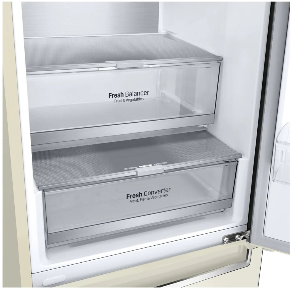 Frigider cu doua usi LG GAB459SEUM / 374 l / 186 cm / A++ / Bej photo 5