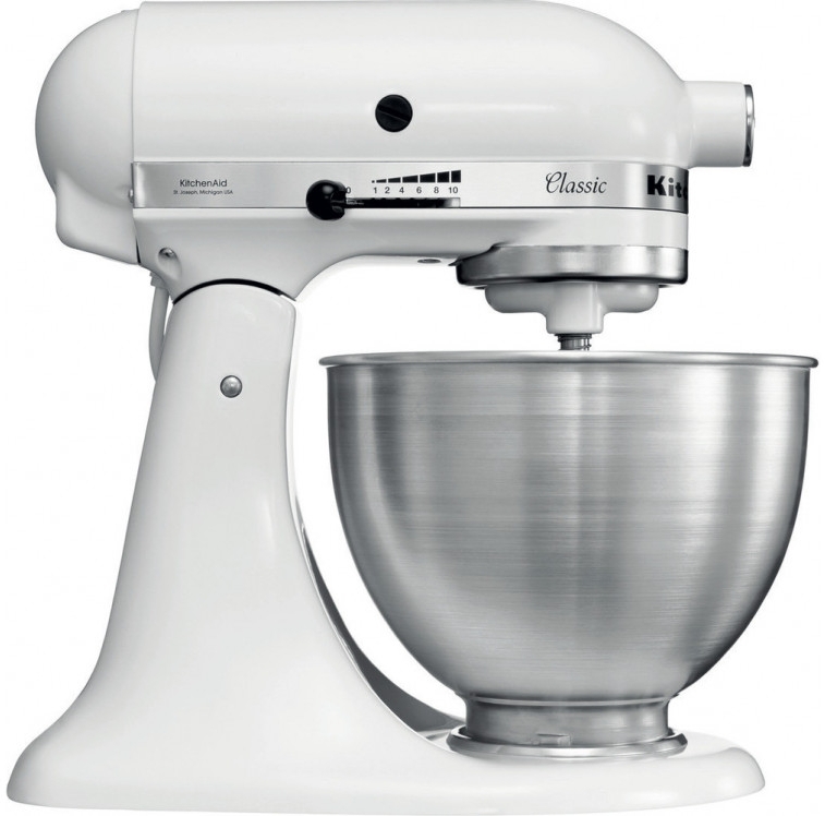 Mixer Stationar KitchenAid 5K45SSEWH / 10 viteze / Alb photo 1