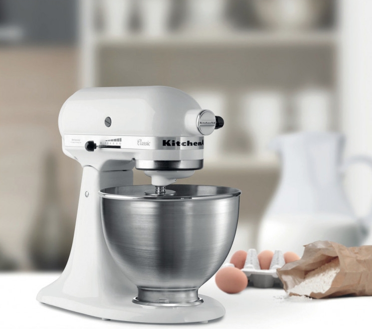 Mixer Stationar KitchenAid 5K45SSEWH / 10 viteze / Alb photo 6