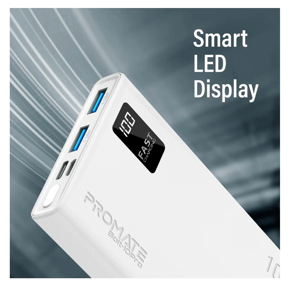 Внешний аккумулятор Promate 10 BOLT-10 Pro White photo 4