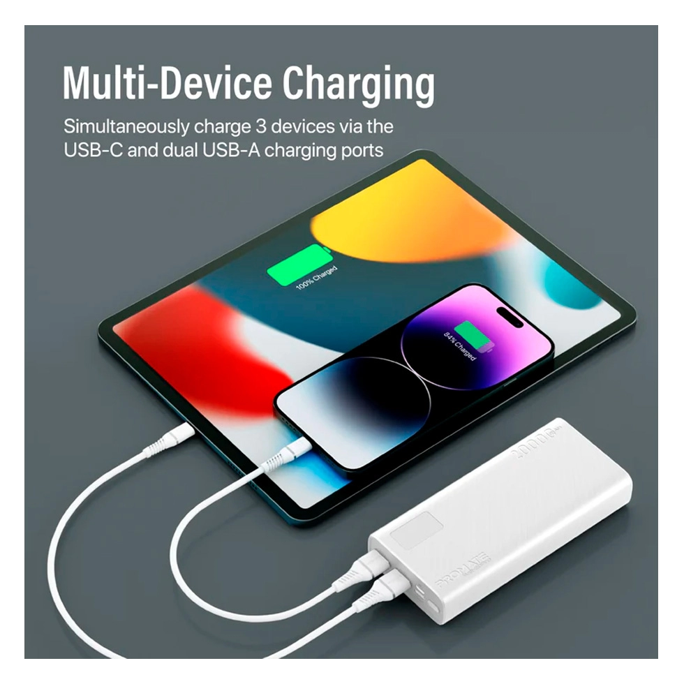 Внешний аккумулятор Promate 20 BOLT-20Pro White photo 6