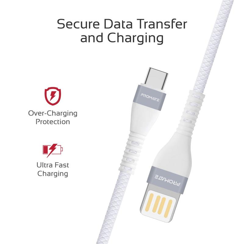 Кабель USB-A - USB Type-C Promate VigoRay-C White 1.2 /1.2м /Белый photo 5