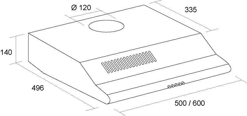 Вытяжка Pyramida UNO 50 WH / Плоская / До 9 кв.м / Белый photo 4