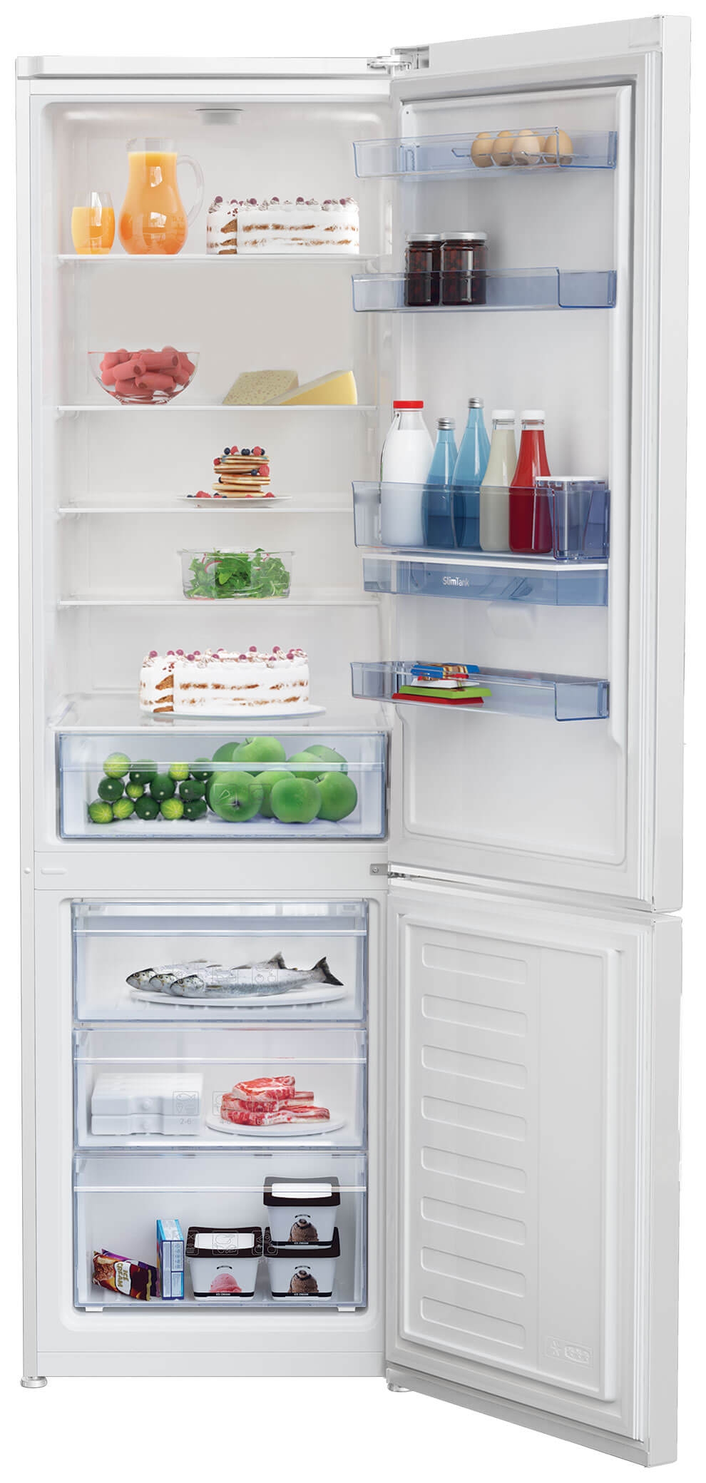 Frigider cu doua usi Beko RCSA406K40DWN / 386 l / 202.5 cm / E / Alb photo 2