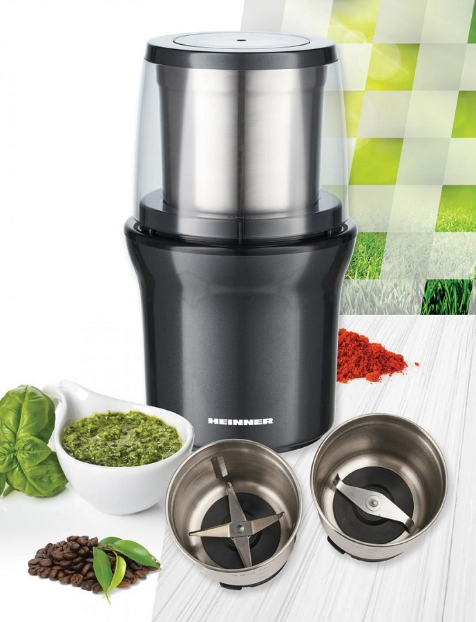 Кофемолка Heinner HCG200DGIX2 Роторная / Черный photo 5