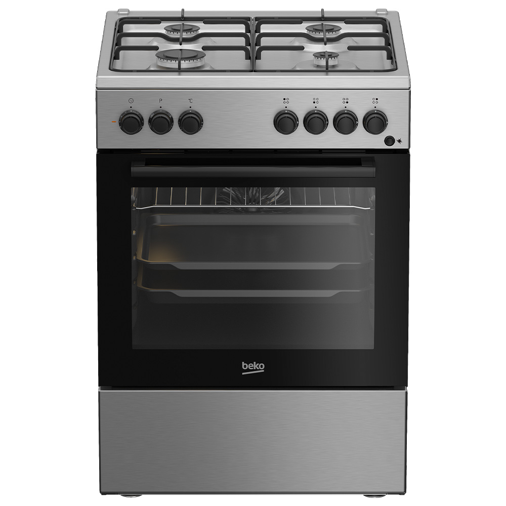 Aragaz pe gaz Beko FBSE62120XD / 4 arzatoare / 60 cm / Inox photo 1 Aragaz pe gaz Beko FBSE62120XD / 4 arzatoare / 60 cm / Inox photo 1
