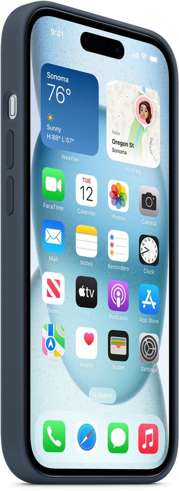 Husa Pentru smartphone Apple iPhone 15 Silicone Case Storm Blue (MT0N3ZM) Blue photo 2
