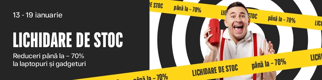 Lichidare de stoc Laptop-uri și Gadget-uri - Reduceri de până la 70%
