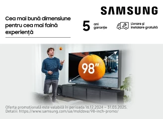 Televizoare Samsung 98'': livrare gratuită, instalare inclusă și garanție de 5 ani