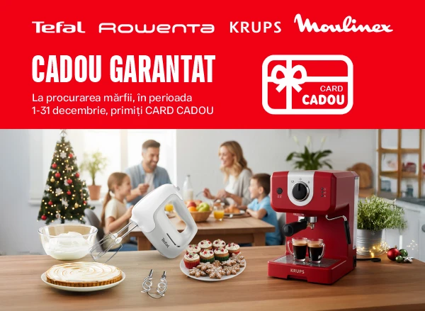 Premiu garantat la procurarea mărfii Tefal, Moulinex, Rowenta, Krups în sumă de la 1001 lei!
