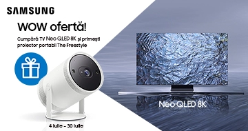 Nu rata niciun gol! Samsung Neo QLED + The Freestyle cadou!