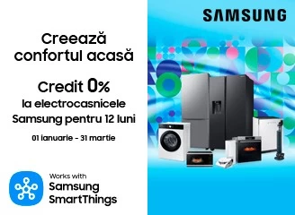 Samsung: procură electrocasnice în rate pe 12 luni
