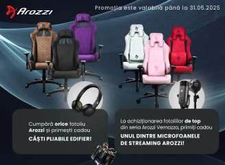 Scaunele de gaming Arozzi + căști Edifier și microfoane cadou!