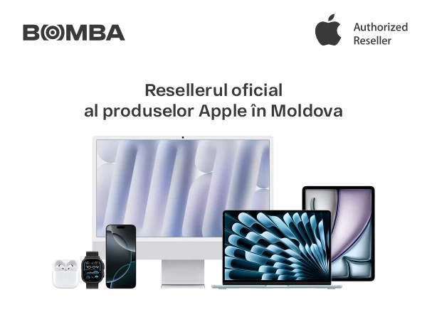 BOMBA — partenerul dvs. oficial Apple în Moldova!